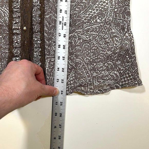 Vintage Faded‎ Glory Short Sleeve Lace Blouse Womens Small - Picture 7 of 8